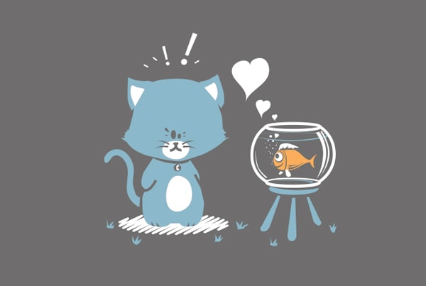 Illustration enfant poisson chat