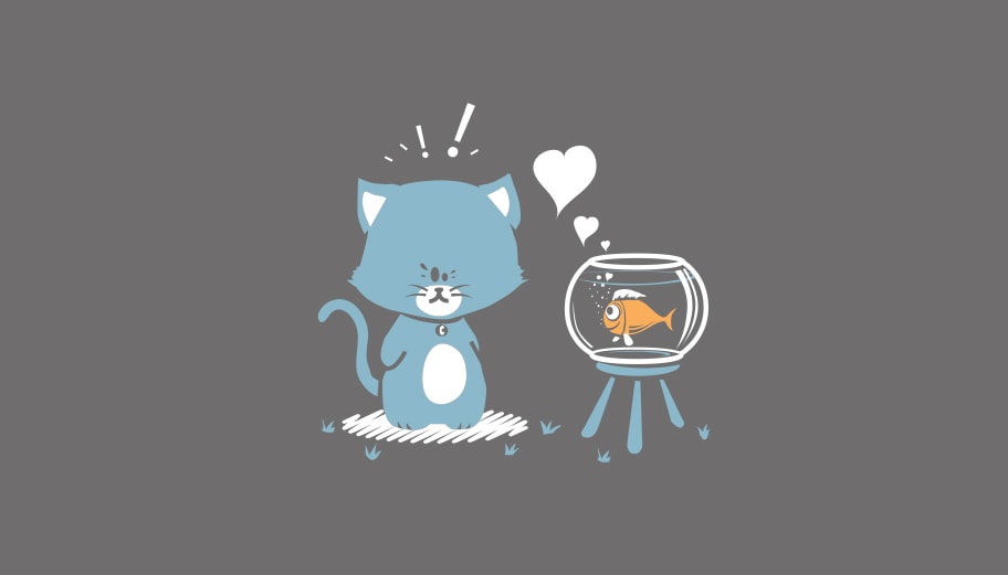 Illustration enfant poisson chat