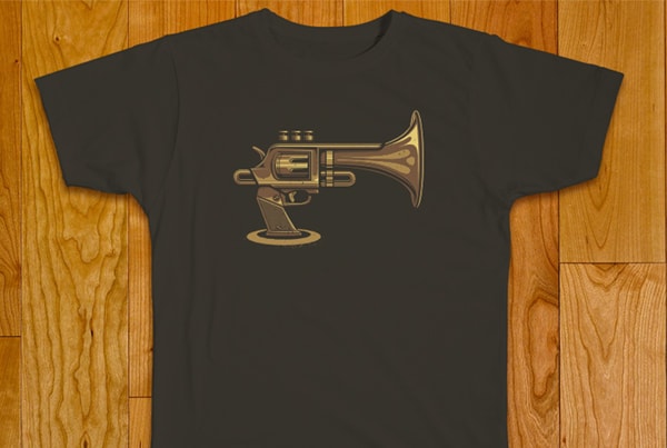 Illustration t-shirt trompette